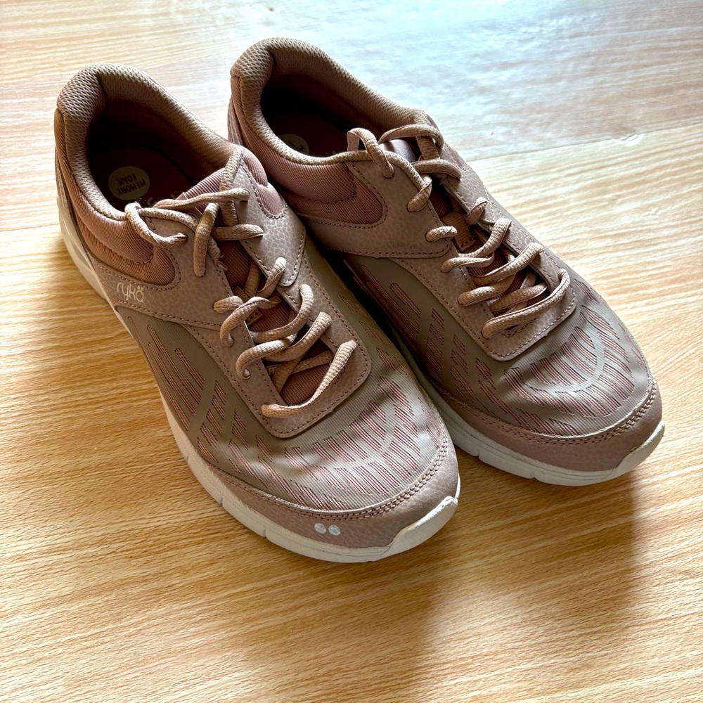 Ryka Rae 2 Sneakers Women's Shoes Memory Foam Desert Tan/Mauve/Pink Color Sz 9